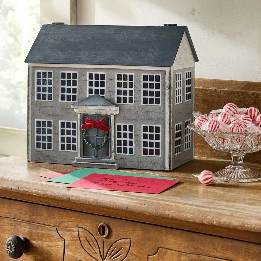 Christmas Metal House Card Vintage Box - John Derian for Target
